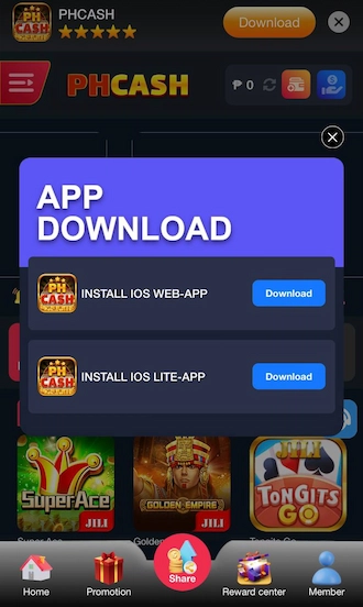 Step 2: The system will display 2 options to download the app, members please select the option “INSTALL IOS LITE-APP”.